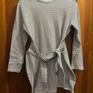 Striped Long Sleeve Dress with Belt